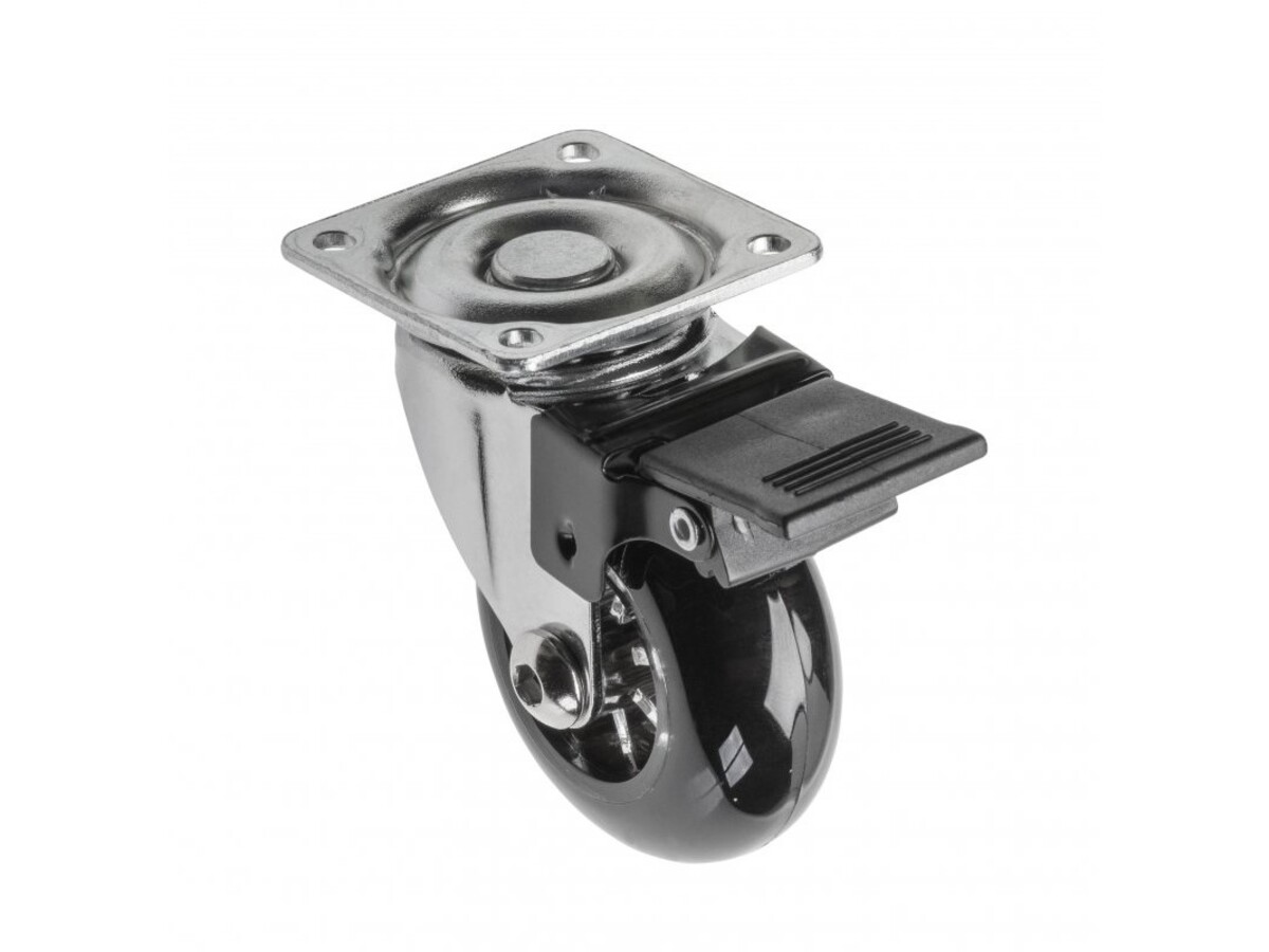 Rotila Silicon ø50, cu frana, Negru, KM-RD-50-CF-20
