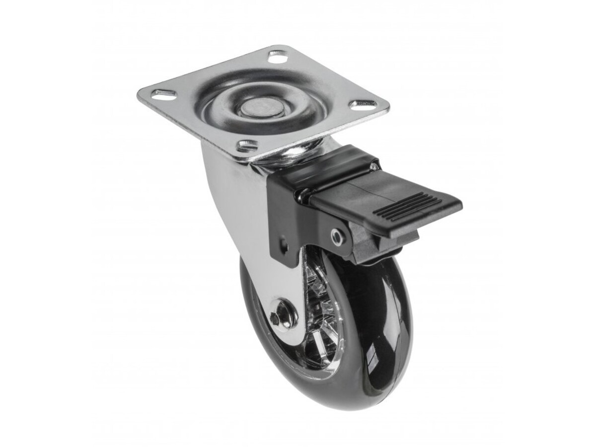 Rotila Silicon ø75, cu frana, Negru, KM-RD-75-CF-20