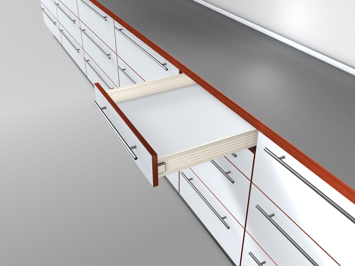 320M3500C Laterala din otel METABOX, M (86 mm), Extragere partiala, 25 kg, NL=350 mm, Versiune cu gheare, stanga/dreapta