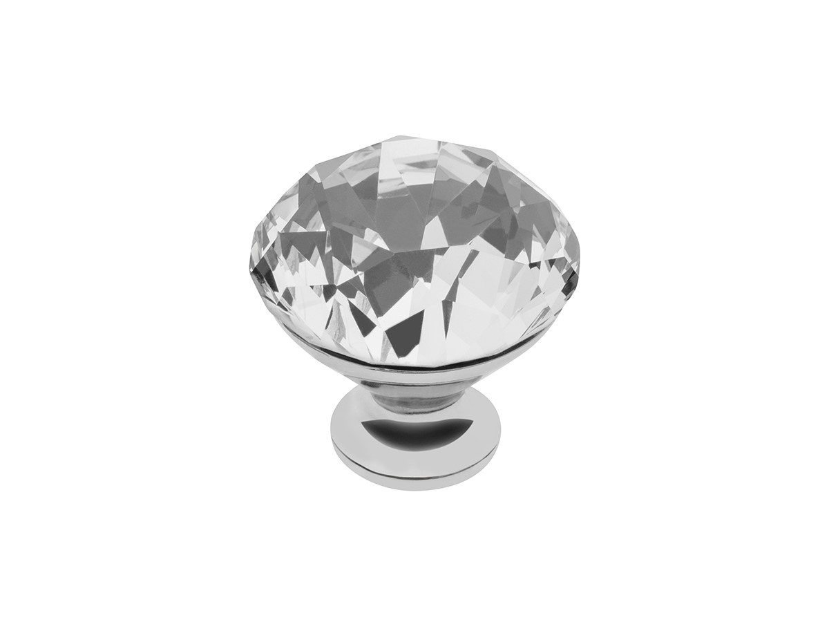 Buton, Crom/Cristal alb, GZ-CRPB40-01